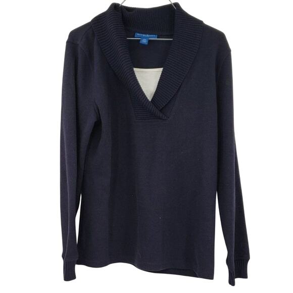 KAREN SCOTT SPORT Layered Navy Blue Top Womens Size Small S - Picture 1 of 5